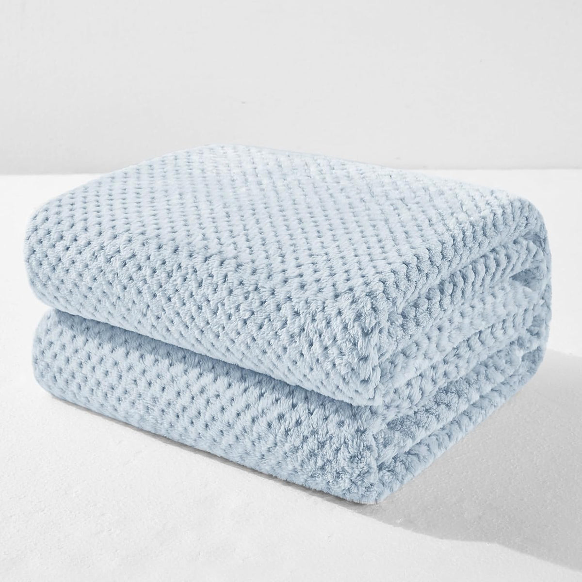 Fleece Throw Blanket Extra Large, Super Soft and Warm Blankets for Couch, Sofa and Bed Waffle Textured, Cozy, Fuzzy and Lightweight (Slate Blue, 50x70 Inches)