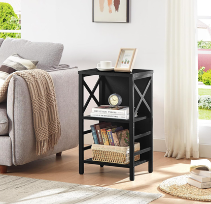 Estantería Industrial Pequeña con Diseño en Forma de X, Estante de Almacenamiento de Varios Niveles para Sala de Estar, Dormitorio u Oficina