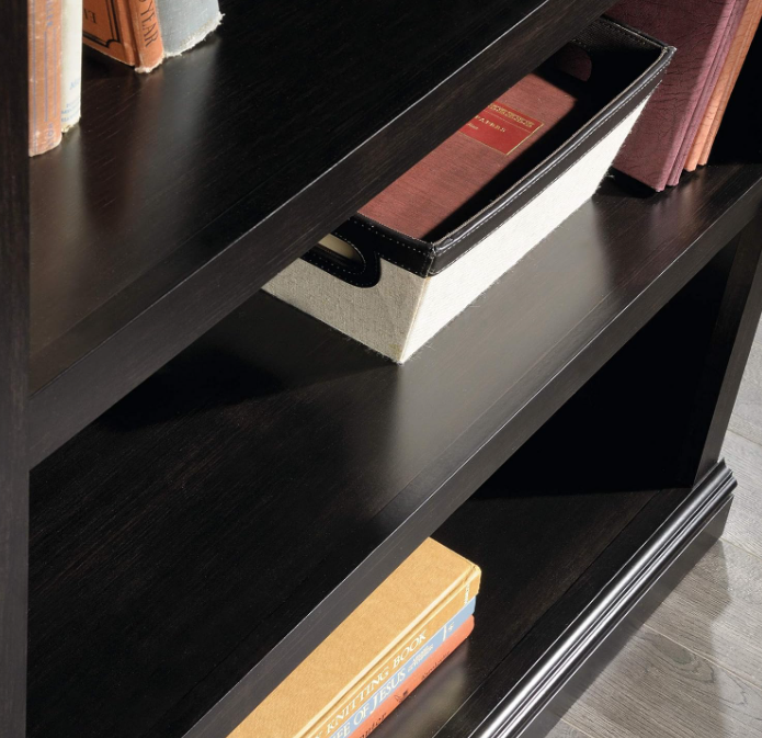 Versatile Storage Cabinet with Adjustable Shelves – Engineered Wood, Estate Black Finish, Quick Slide-On Assembly