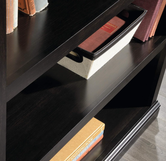Versatile Storage Cabinet with Adjustable Shelves – Engineered Wood, Estate Black Finish, Quick Slide-On Assembly