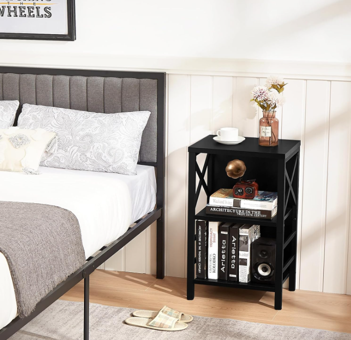 Estantería Industrial Pequeña con Diseño en Forma de X, Estante de Almacenamiento de Varios Niveles para Sala de Estar, Dormitorio u Oficina
