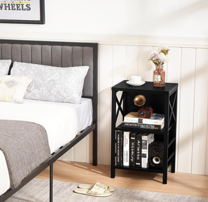Estantería Industrial Pequeña con Diseño en Forma de X, Estante de Almacenamiento de Varios Niveles para Sala de Estar, Dormitorio u Oficina