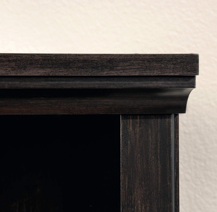 Versatile Storage Cabinet with Adjustable Shelves – Engineered Wood, Estate Black Finish, Quick Slide-On Assembly