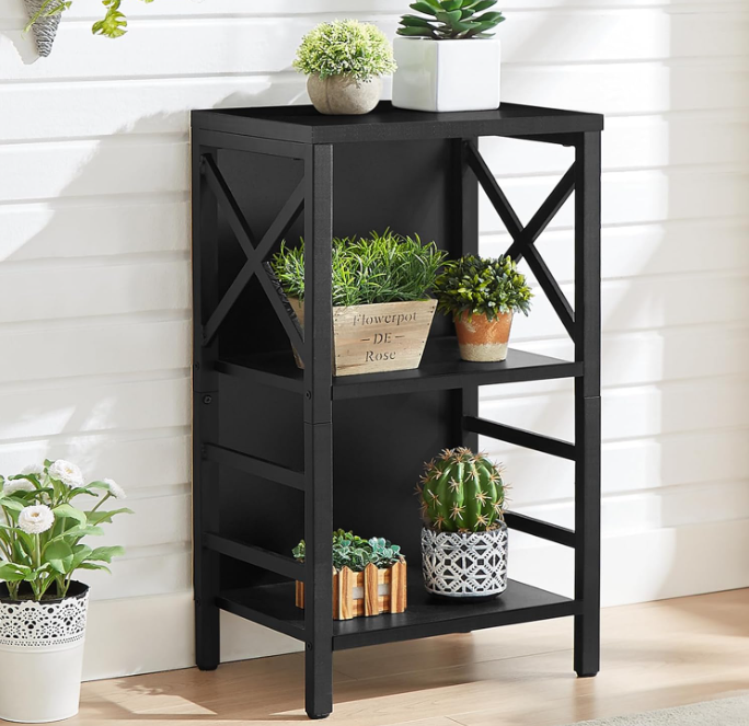 Estantería Industrial Pequeña con Diseño en Forma de X, Estante de Almacenamiento de Varios Niveles para Sala de Estar, Dormitorio u Oficina
