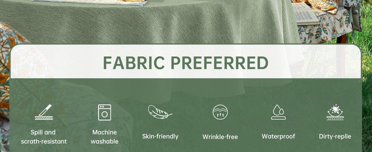 Decorelia Faux Linen Round Tablecloths 60 inch, Waterproof Decorative Washable Texture Rustic Circle Table Cloth Cover for Dining Kitchen Party Farmhouse Outdoor(Round (2-4 Seats),Sage Green)