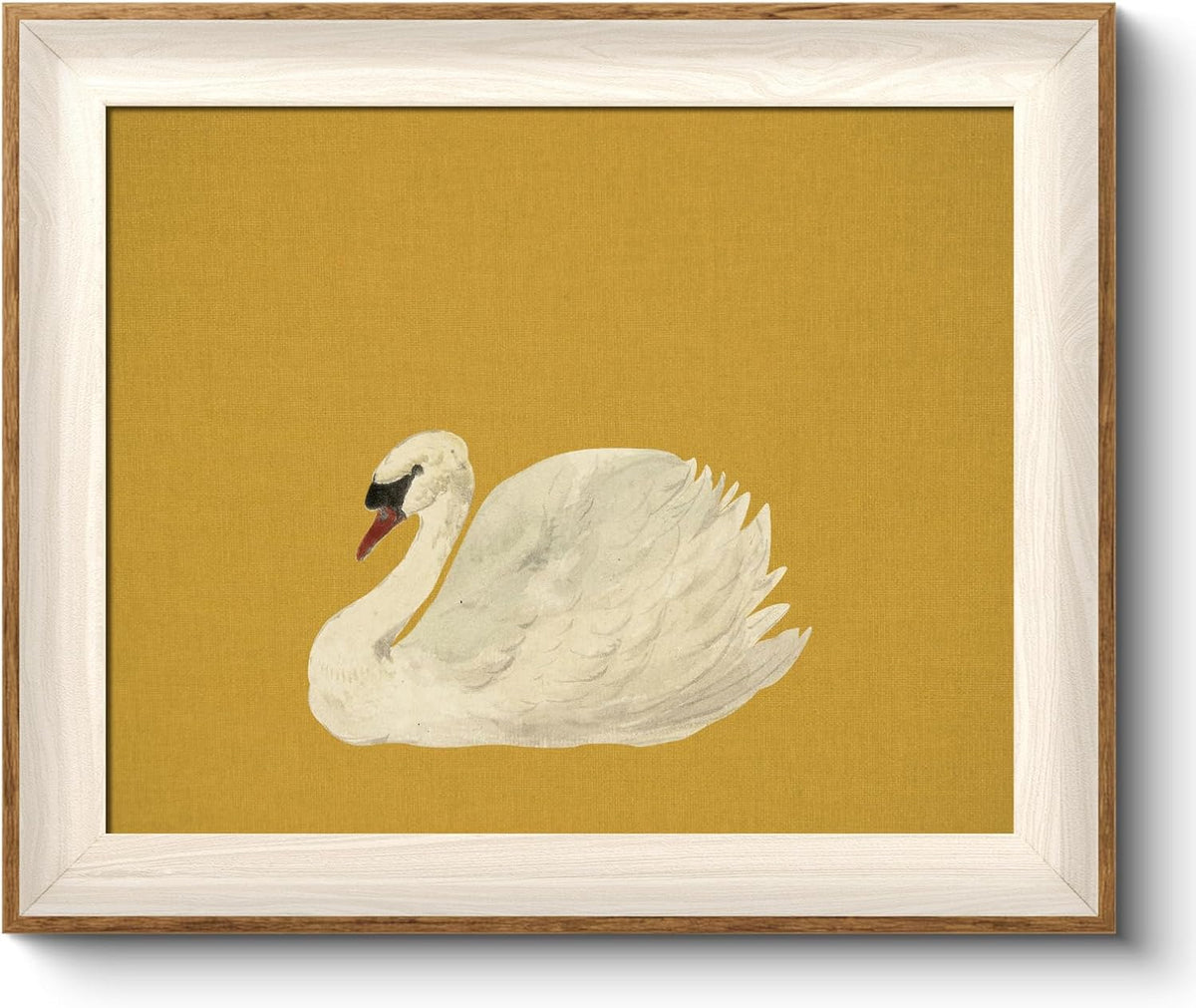 Framed Wall Art for Living Room, Swan Art Canvas Prints, Vintage Home Decor, Animals Painting Picture, Bathroom Wall Decor Gifts for Friends or Family - 12L x 10W