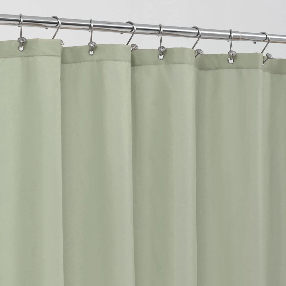Waterproof Fabric Shower Curtain Soft Hotel Quality - 3 Magnets at Bottom, Premium Black Shower Curtain Liner for Bathroom, Light-Weight Cloth & Washable - 72x72, Black