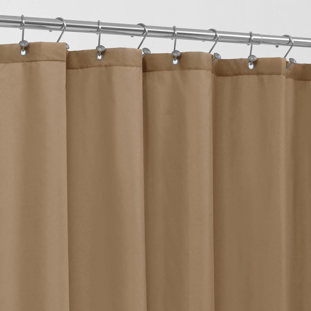 Waterproof Fabric Shower Curtain Soft Hotel Quality - 3 Magnets at Bottom, Premium Black Shower Curtain Liner for Bathroom, Light-Weight Cloth & Washable - 72x72, Black