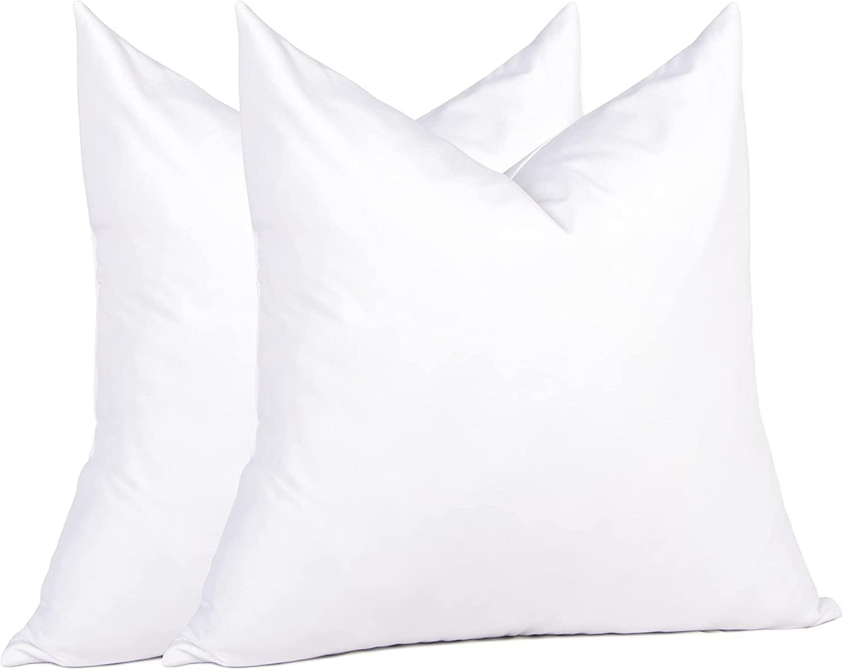 puredown® Feather Down Throw Pillow Inserts 22 x 22 (Pack of 2, White), Big Throw Pillows for Floor, Couch, Bed, Machine Washable