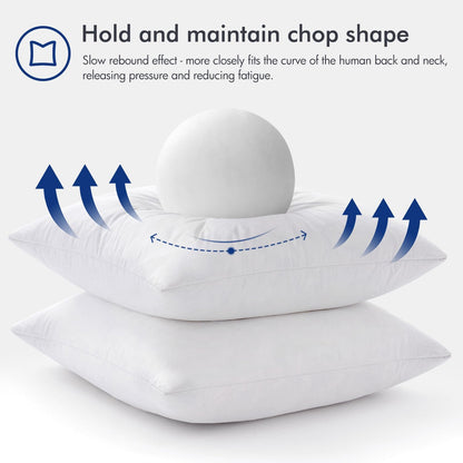 MIULEE 26x26 Euro Pillow Inserts,Set of 2 Down Feather Throw Pillows for Couch Sofa Bed, Decorative Fluffy Throw Pillow Inserts Cotton Fabric,White